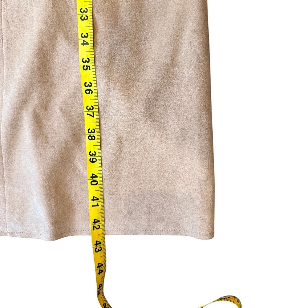 Solitaire Ravi Khosla Womens XL Tan Faux Suede Longline Vest Belted Duster NWT - Picture 6 of 8